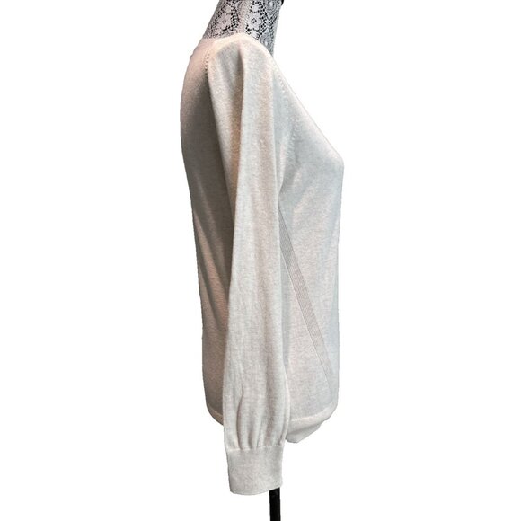 Banana Republic Lightweight Sweater Medium Cotton blend Crewneck cream Knit - Picture 6 of 8